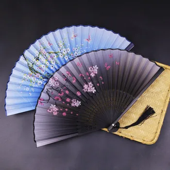 Stil Tradițional Chinezesc De Mătase Evantai Flori De Model De Dans Ventilator De Mână Arta Ambarcațiunile De Decor Acasă Ornamente Cadou