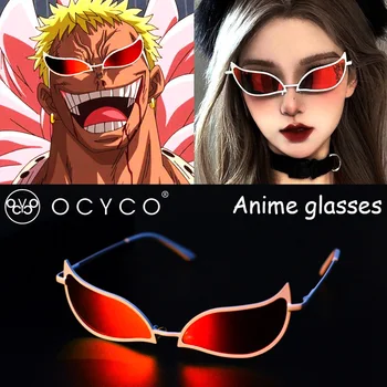 OCYCO 2022 Ins Brand de Lux Metal Ochi de Pisica Cosplay Ochelari Anime ochelari de Soare Amuzant Cadou de Craciun Desene animate Cosplay Cateye UV400