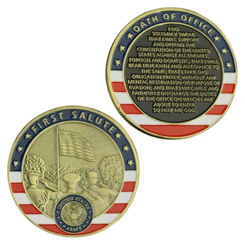 Armata Primul Salut-Moneda-Moneda - Uimitor Armatei americane Militare Monedă de Bronz Placat cu Suvenir