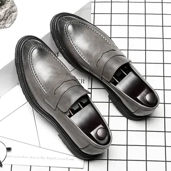 hn8New Sosirea Brand Italian de Lux pentru Bărbați din Piele Apartamente Bărbați Britanic Bocanc Pantofi Rochie Formale de Afaceri, Pantofi Oxfords pentru Barbati