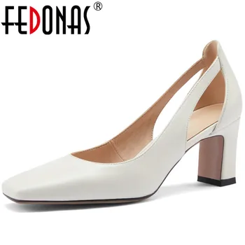 FEDONAS Elegant Superficial Pantofi Pentru Femei din Piele Tocuri inalte Pompe de sex Feminin Calssic 2022 Primăvară Petrecere de Nunta Pantofi pentru Femei