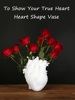 Forma De Inima Flori Vaza De Flori Uscate Containrs Ghiveci De Artă Vaze Rășină Inima Sculptura Desktop Ghiveci Decor Acasă Ornament
