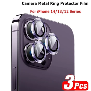 3Pcs Lentilă aparat de Fotografiat Protector pentru IPhone 12 13 Pro Max Mini Inel Metalic de Protectie din Sticla pentru IPhone 11 14 Pro Max aparat de Fotografiat Lentilă de Sticlă