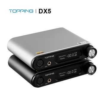 TOPPING DX5 ES9068AS*2 Audio DAC Bluetooth LDAC DSD512 768KHZ pe 32 de biți MQA DAC Amp XMOS XU216 NFCA Amplificator pentru Căști 1800mW*2