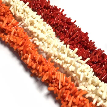 Bine Naturale, Margele de Coral Stick forma Vrac Gaura Șirag de mărgele pentru Femei Bijuterii DIY Colier Bratara Accesorii 15inch