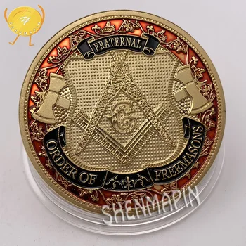 Masonii Monedă Comemorativă Gratuit și Acceptat Zidari Credință Caritate Monede de Colecție Francmasoni Moneda Religie Monede
