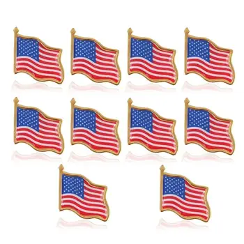 10BUC American Flag Pin Rever Statele Unite ale americii statele UNITE ale americii Pălărie ac de Cravată Insigna Pin Metal Pin Rever