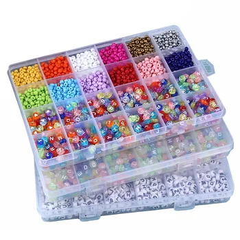 24 Grile Acrilice Alphtbet Scrisoare Margele Kit Pentru a face Bijuterii Brățară Diy Accesorii Colorate Miyuki Seed Beads Set