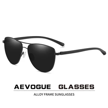 AEVOGUE Noi ochelari de Soare Barbati Pilot Două Fascicule Polarizate Moda Cadru Metalic de Conducere în aer liber Retro Unisex Ochelari de Soare UV400 AE0776