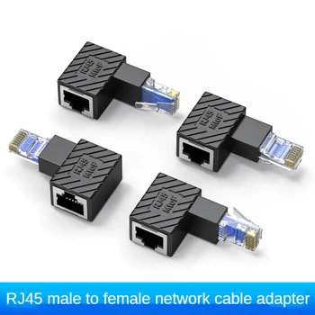 90 de grade cablu de rețea adaptor de sex masculin la feminin cot cablu de categoria 5 și categoria 6 RJ45 conector de rețea în bandă largă