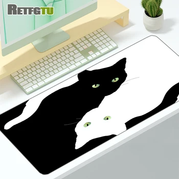 Kawaii Pisica Mouse Pad Roz 90x40 Negru și Alb cu Pisici Xxl Birou Mat Catpaw Mousepad cu Calculator de Mare Slipmat Anime Accesorii