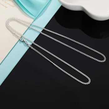 en-gros de nunta petrecere Destul de 2mm lanț de argint de culoare nou drăguț pentru femei colier bijuterii argint moda pentru pandantiv , LN029
