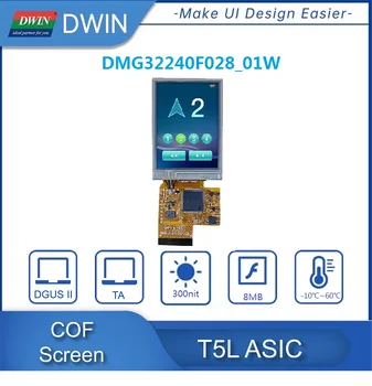 DWIN T5L0 2.8 Inch, 320*240 Pixeli Rezoluție 262K Culori TN-TFT-LCD COF Structura Low-Cost Și Ușor de Producție DMG32240F028_01W